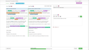Advanced Translator Editor interface from WPML (https://wpml.org/documentation/translating-your-contents/advanced-translation-editor/)